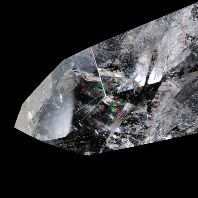 レムリアンシード 水晶 六角柱 ポイント 全面研磨 磨き 456g 1点もの AAAAA 虹入り  ブラジル バイーア州産 証明書付き