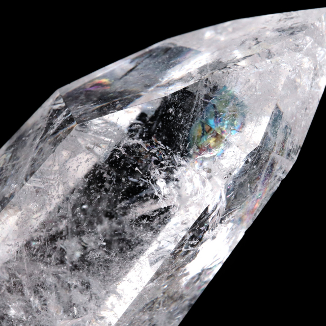 レムリアンシード 水晶 六角柱 ポイント 全面研磨 磨き 456g 1点もの AAAAA 虹入り  ブラジル バイーア州産 証明書付き
