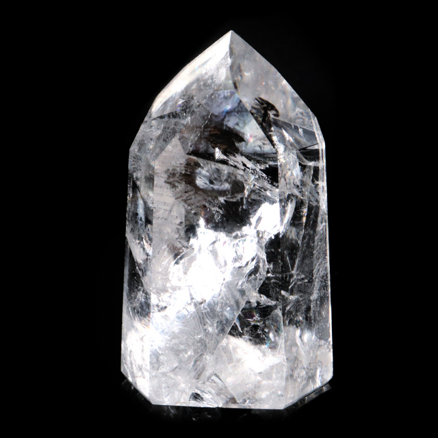 レムリアンシード 水晶 六角柱 ポイント 全面研磨 磨き 456g 1点もの AAAAA 虹入り  ブラジル バイーア州産 証明書付き