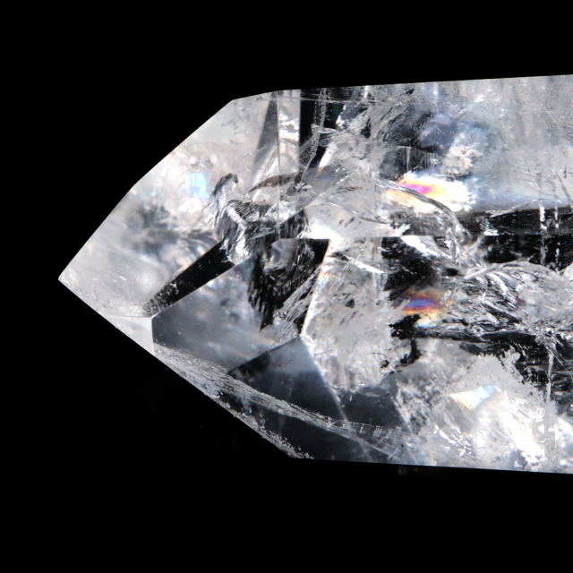 レムリアンシード 水晶 六角柱 ポイント 全面研磨 磨き 456g 1点もの AAAAA 虹入り  ブラジル バイーア州産 証明書付き