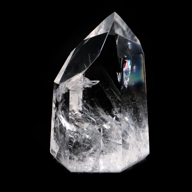 レムリアンシード 水晶 六角柱 ポイント 全面研磨 磨き 456g 1点もの AAAAA 虹入り  ブラジル バイーア州産 証明書付き