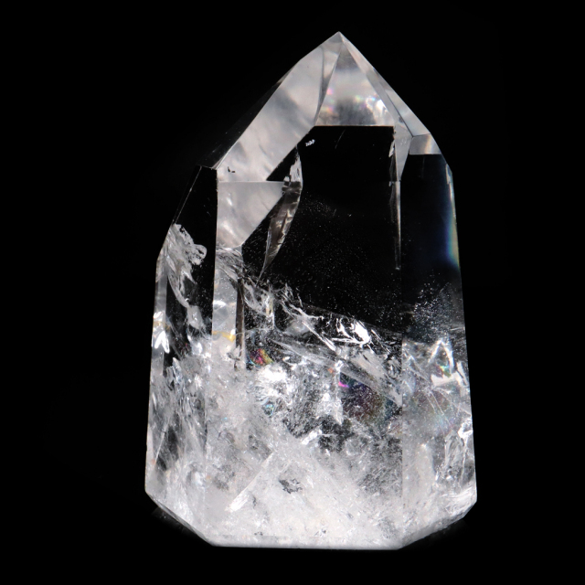 レムリアンシード 水晶 六角柱 ポイント 全面研磨 磨き 456g 1点もの AAAAA 虹入り  ブラジル バイーア州産 証明書付き