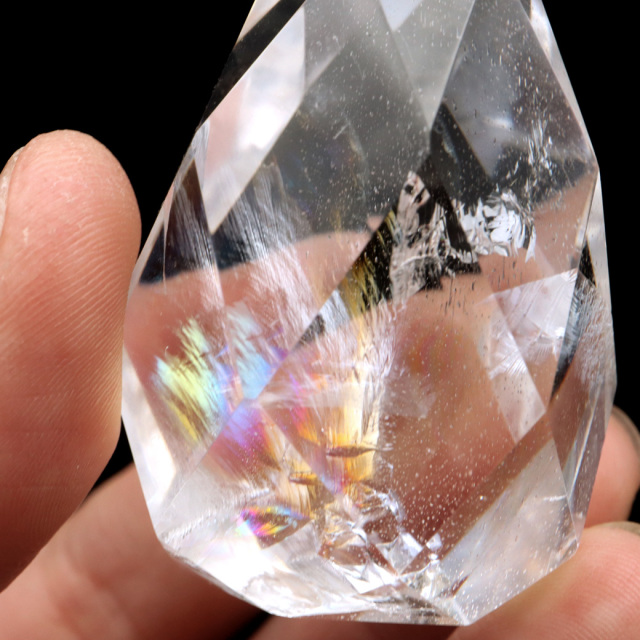 レムリアンシード カット しずく型 置き物 キラキラ 虹入り レインボー 1点もの 天然石  セーラ・デ・カブラル産 浄化 ヒーリング