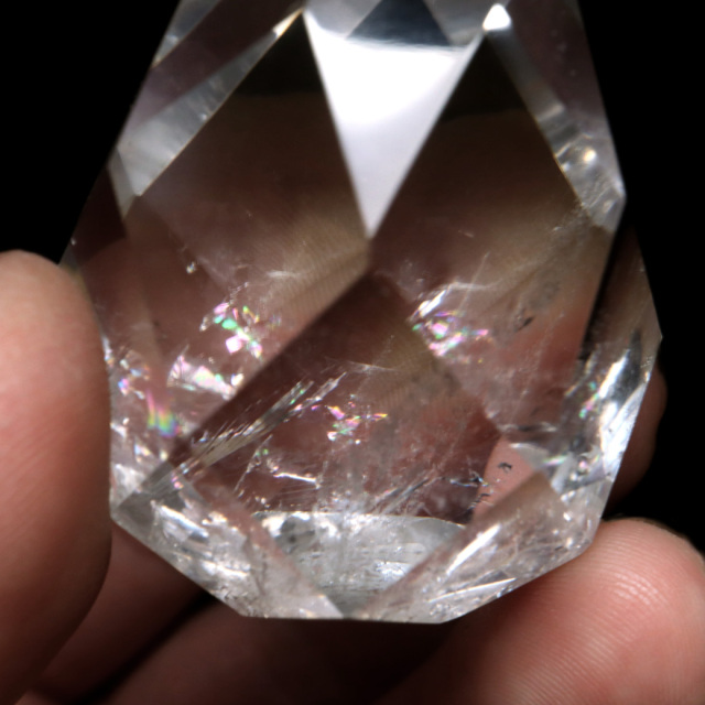 レムリアンシード カット しずく型 置き物 キラキラ 虹入り レインボー 1点もの 天然石  セーラ・デ・カブラル産 浄化 ヒーリング