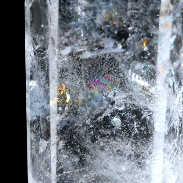 レムリアンシード 水晶 六角柱 ポイント 全面研磨 磨き 1点もの 虹入り レインボー 天然石 ブラジル バイーア州産 証明書付き
