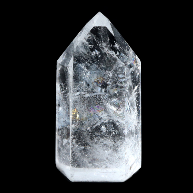 レムリアンシード 水晶 六角柱 ポイント 全面研磨 磨き 1点もの 虹入り レインボー 天然石 ブラジル バイーア州産 証明書付き