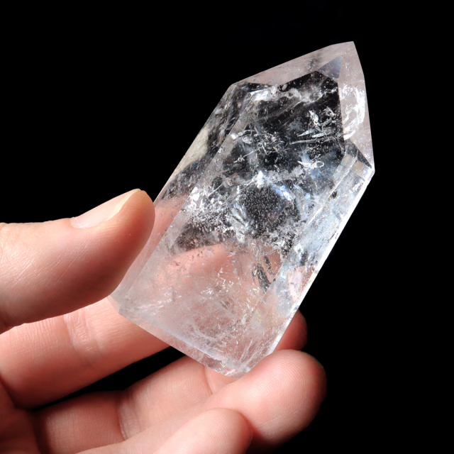 レムリアンシード 水晶 六角柱 ポイント 全面研磨 磨き 1点もの 虹入り レインボー 天然石 ブラジル バイーア州産 証明書付き