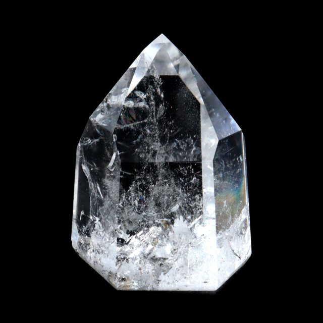 レムリアンシード 水晶 六角柱 ポイント 全面研磨 磨き 1点もの 虹入り レインボー 天然石 ブラジル バイーア州産 証明書付き