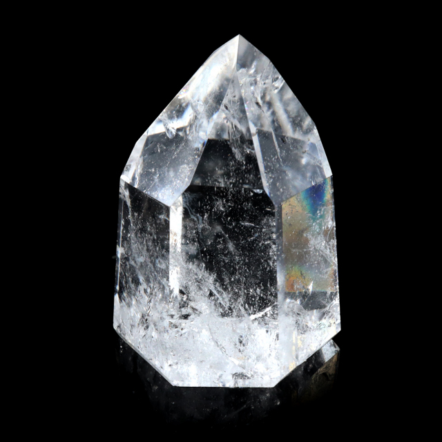 レムリアンシード 水晶 六角柱 ポイント 全面研磨 磨き 1点もの 虹入り レインボー 天然石 ブラジル バイーア州産 証明書付き