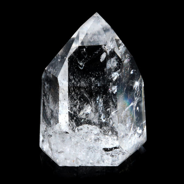 レムリアンシード 水晶 六角柱 ポイント 全面研磨 磨き 1点もの 虹入り レインボー 天然石 ブラジル バイーア州産 証明書付き