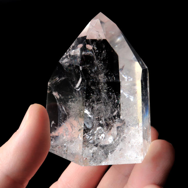 レムリアンシード 水晶 六角柱 ポイント 全面研磨 磨き 1点もの 虹入り レインボー 天然石 ブラジル バイーア州産 証明書付き