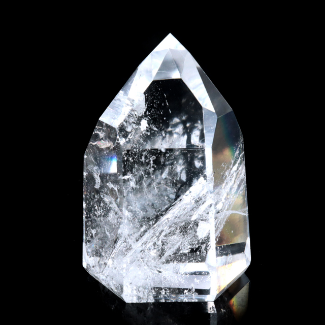 レムリアンシード 水晶 六角柱 ポイント 全面研磨 磨き 1点もの 虹入り レインボー 天然石 ブラジル バイーア州産 証明書付き