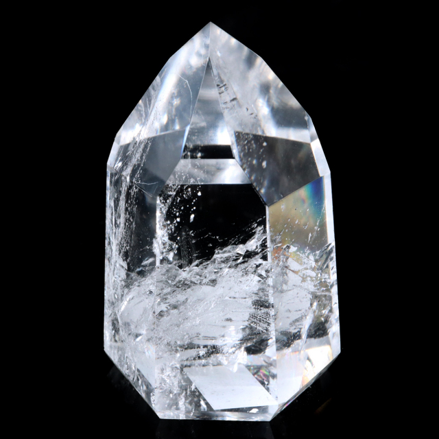 レムリアンシード 水晶 六角柱 ポイント 全面研磨 磨き 1点もの 虹入り レインボー 天然石 ブラジル バイーア州産 証明書付き