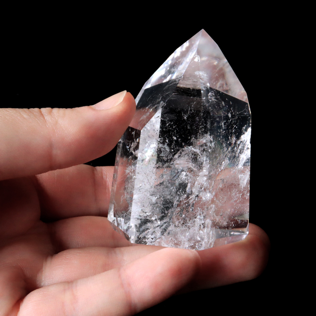 レムリアンシード 水晶 六角柱 ポイント 全面研磨 磨き 1点もの 虹入り レインボー 天然石 ブラジル バイーア州産 証明書付き