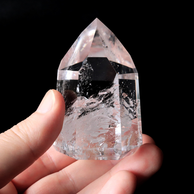 レムリアンシード 水晶 六角柱 ポイント 全面研磨 磨き 1点もの 虹入り レインボー 天然石 ブラジル バイーア州産 証明書付き