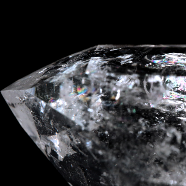 レムリアンシード 水晶 六角柱 ポイント 全面研磨 磨き 1点もの 虹入り レインボー 天然石 ブラジル バイーア州産 証明書付き