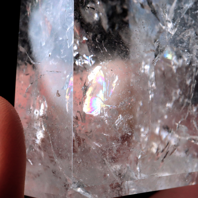 レムリアンシード 水晶 六角柱 ポイント 全面研磨 磨き 1点もの 虹入り レインボー 天然石 ブラジル バイーア州産 証明書付き