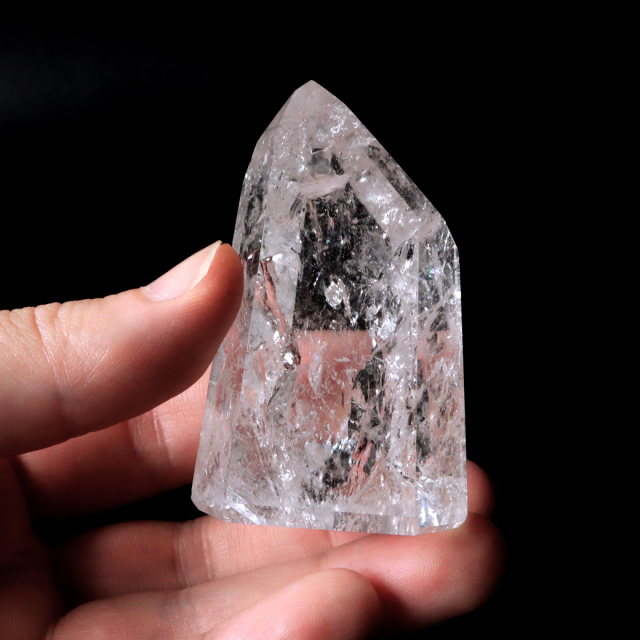 レムリアンシード 水晶 六角柱 ポイント 全面研磨 磨き 1点もの 虹入り レインボー 天然石 ブラジル バイーア州産 証明書付き