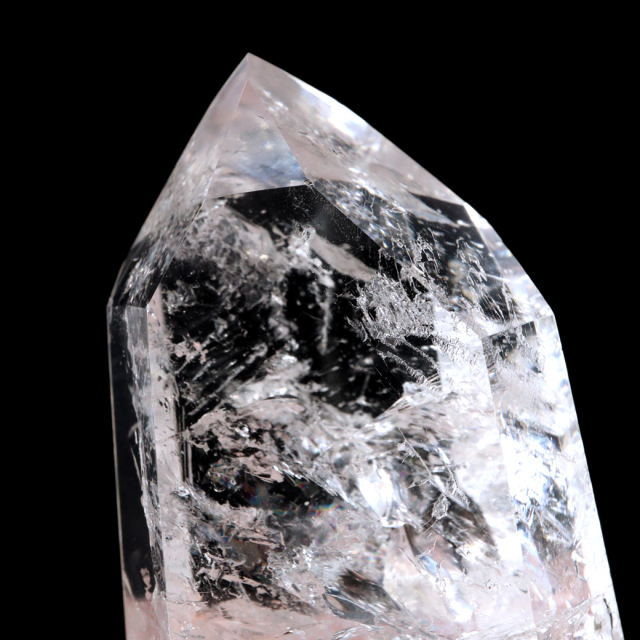 レムリアンシード 水晶 六角柱 ポイント 全面研磨 磨き 1点もの 虹入り レインボー 天然石 ブラジル バイーア州産 証明書付き