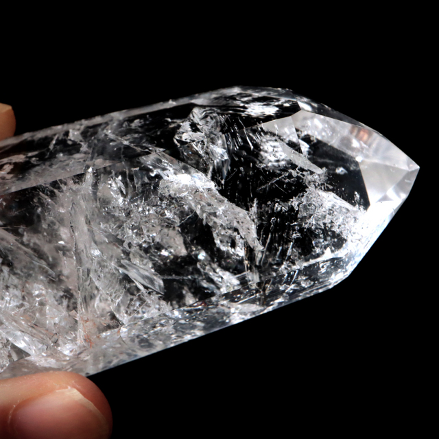 レムリアンシード 水晶 六角柱 ポイント 全面研磨 磨き 1点もの 虹入り レインボー 天然石 ブラジル バイーア州産 証明書付き