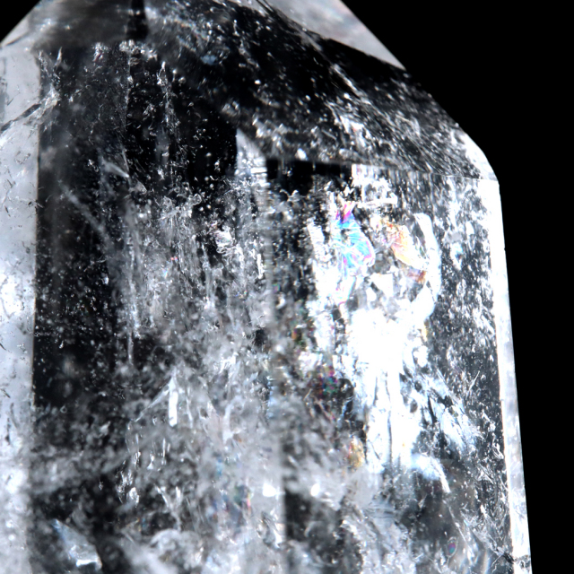 レムリアンシード 水晶 六角柱 ポイント 全面研磨 磨き 1点もの 虹入り レインボー 天然石 ブラジル バイーア州産 証明書付き