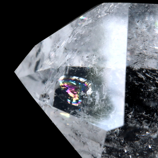 レムリアンシード 水晶 六角柱 ポイント 全面研磨 磨き 1点もの 虹入り レインボー 天然石 ブラジル バイーア州産 証明書付き