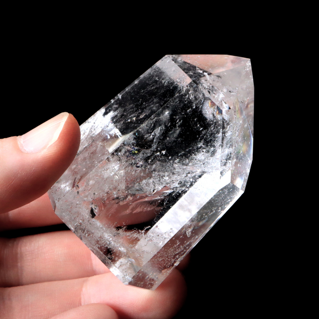 レムリアンシード 水晶 六角柱 ポイント 全面研磨 磨き 1点もの 虹入り レインボー 天然石 ブラジル バイーア州産 証明書付き