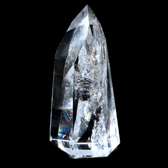 レムリアンシード 水晶 六角柱 ポイント 全面研磨 磨き 1点もの 虹入り レインボー 天然石 ブラジル バイーア州産 証明書付き