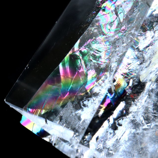 レムリアンシード 水晶 六角柱 ポイント 全面研磨 磨き 1点もの 虹入り レインボー 天然石 ブラジル バイーア州産 証明書付き