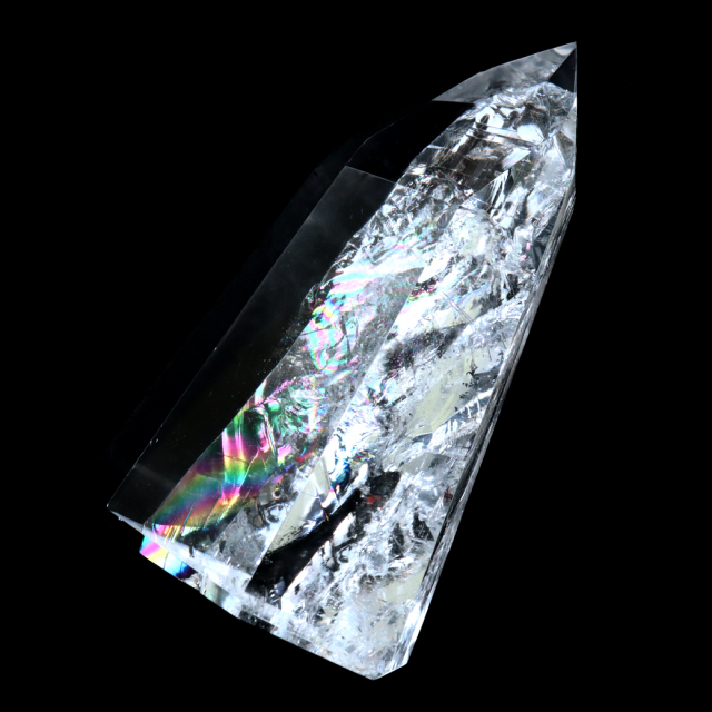 レムリアンシード 水晶 六角柱 ポイント 全面研磨 磨き 1点もの 虹入り レインボー 天然石 ブラジル バイーア州産 証明書付き