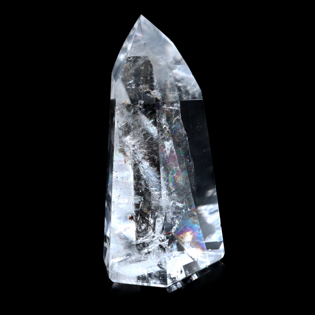 レムリアンシード 水晶 六角柱 ポイント 全面研磨 磨き 1点もの 虹入り レインボー 天然石 ブラジル バイーア州産 証明書付き