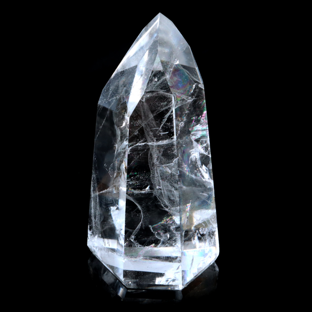 レムリアンシード 水晶 六角柱 ポイント 全面研磨 磨き 1点もの 虹入り レインボー 天然石 ブラジル バイーア州産 証明書付き