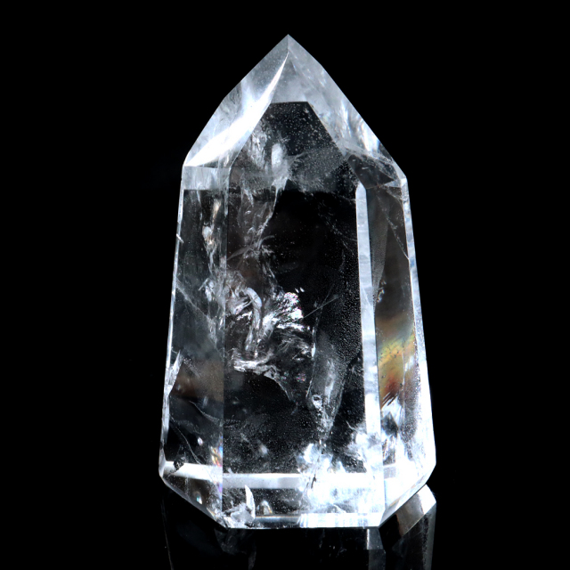 レムリアンシード 水晶 六角柱 ポイント 全面研磨 磨き 1点もの 虹入り レインボー 天然石 ブラジル バイーア州産 証明書付き