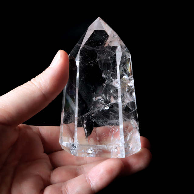 レムリアンシード 水晶 六角柱 ポイント 全面研磨 磨き 1点もの 虹入り レインボー 天然石 ブラジル バイーア州産 証明書付き