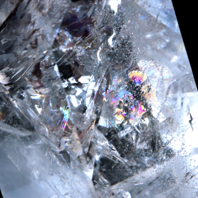 レムリアンシード 水晶 六角柱 ポイント 全面研磨 磨き 1点もの 虹入り レインボー 天然石 ブラジル バイーア州産 証明書付き