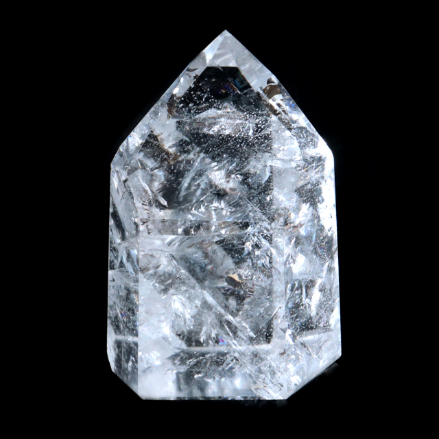 レムリアンシード 水晶 六角柱 ポイント 全面研磨 磨き 1点もの 虹入り レインボー 天然石 ブラジル バイーア州産 証明書付き