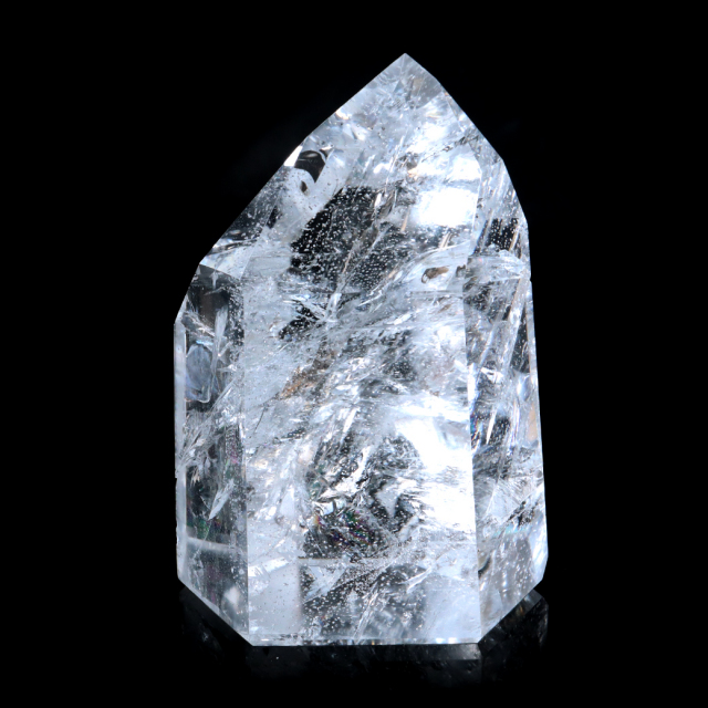 レムリアンシード 水晶 六角柱 ポイント 全面研磨 磨き 1点もの 虹入り レインボー 天然石 ブラジル バイーア州産 証明書付き