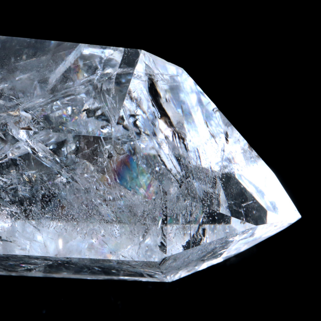 レムリアンシード 水晶 六角柱 ポイント 全面研磨 磨き 1点もの 虹入り レインボー 天然石 ブラジル バイーア州産 証明書付き