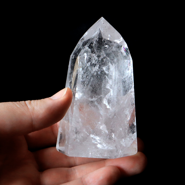 レムリアンシード 水晶 六角柱 ポイント 全面研磨 磨き 1点もの 虹入り レインボー 天然石 ブラジル バイーア州産 証明書付き