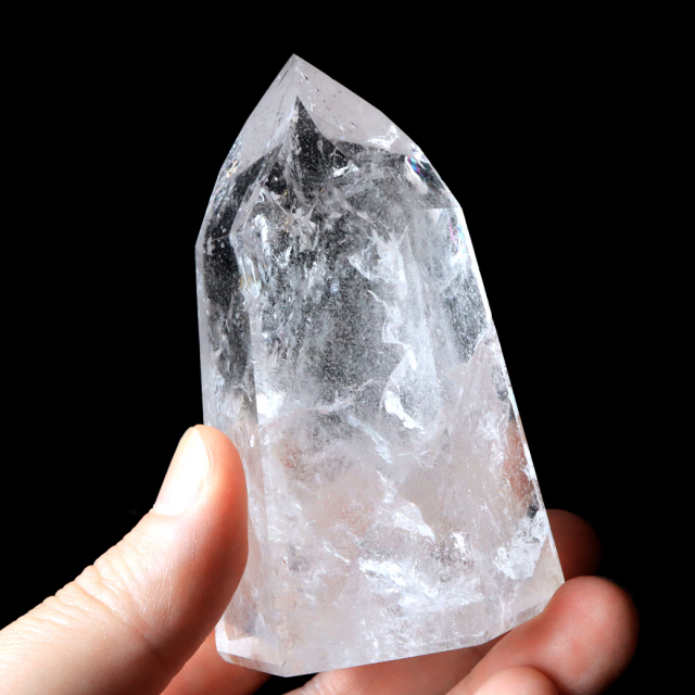 レムリアンシード 水晶 六角柱 ポイント 全面研磨 磨き 1点もの 虹入り レインボー 天然石 ブラジル バイーア州産 証明書付き