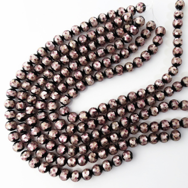 光る 夜光タイプ ホタルガラス 一連 ビーズ 桜カラー ピンク とんぼ玉 沖縄で大人気のお土産アイテム