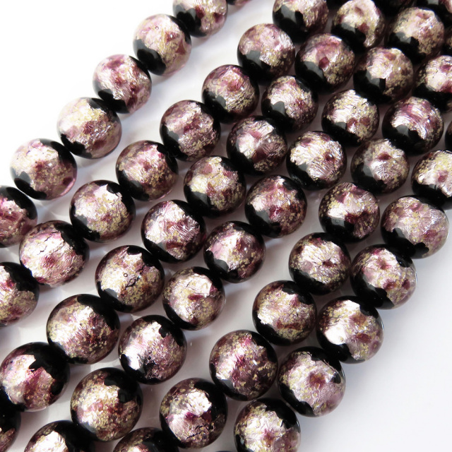 光る 夜光タイプ ホタルガラス 一連 ビーズ 桜カラー ピンク とんぼ玉 沖縄で大人気のお土産アイテム