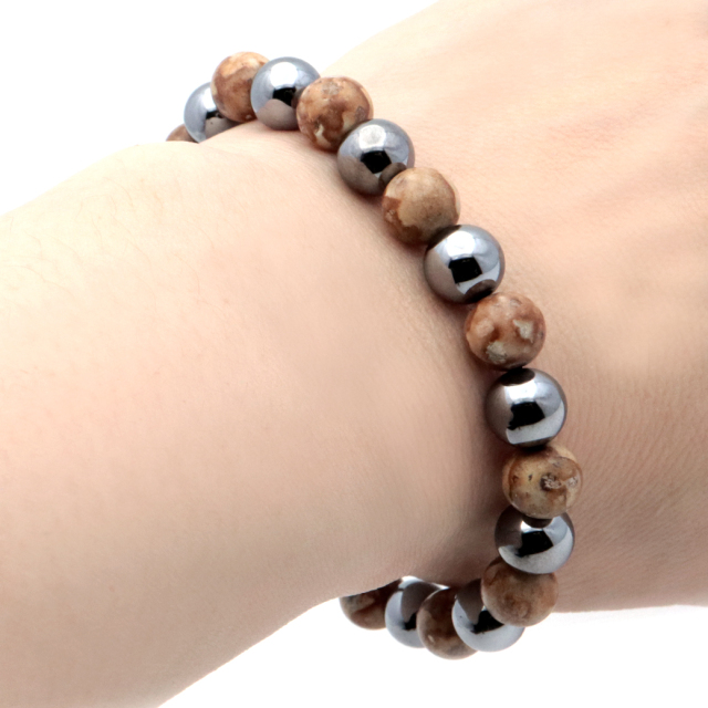 姫川薬石 ブレスレット 8mm 糸魚川産 テラヘルツ鉱石 天然石 健康 遠赤外線 Terahertz