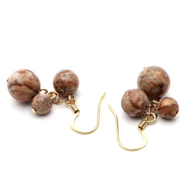 姫川薬石 ピアス 糸魚川産 房型 ぶどう型 両耳用 健康 おしゃれ フックピアス 天然石 原石 パワーストーン