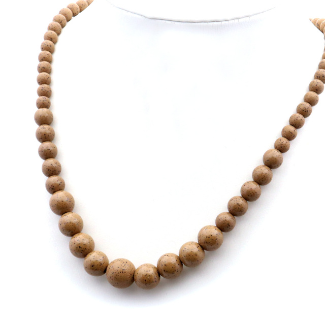 北投石 ネックレス グラデーション 橙色 45cm 台湾産 マイナスイオン