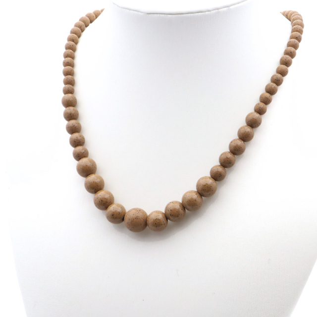 北投石 ネックレス グラデーション 橙色 45cm 台湾産 マイナスイオン