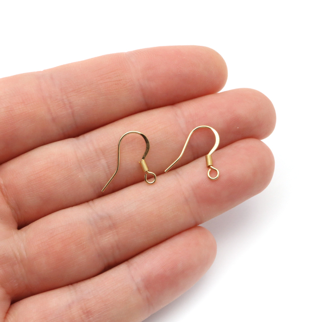 ピアス フック 飾りバネ 釣り針型 サージカルステンレス製 50個売り ゴールド アクセサリー パーツ 金具 材料
