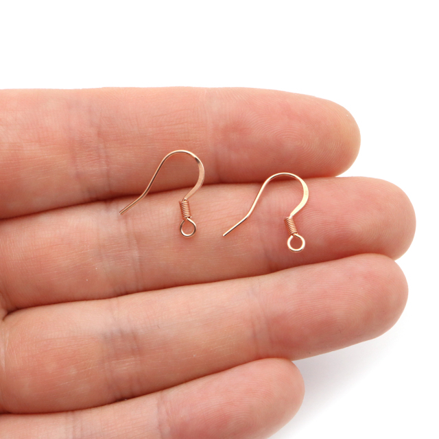 ピアス フック 飾りバネ 釣り針型 サージカルステンレス製 10個売り ピンクゴールド アクセサリー パーツ 金具 材料