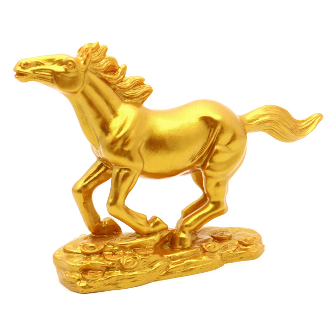 馬 2026年 干支 午年 置き物 樹脂製 Mサイズ 正月 新年 縁起物 彫り物