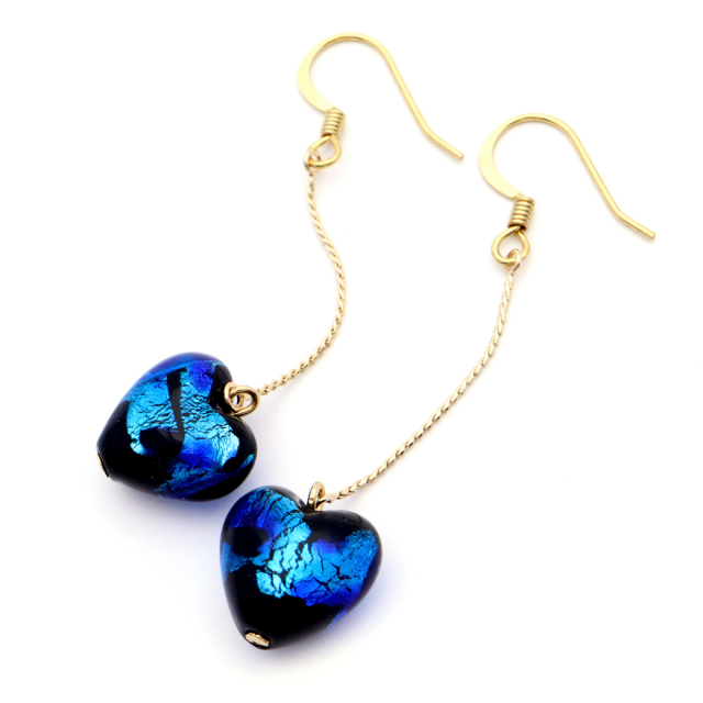 ホタルガラス ピアス レディース ハート 揺れる とんぼ玉 フックピアス 沖縄 お土産 琉球